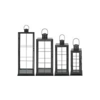 lanterne fancy flames - set de 4 lanternes en métal cosy