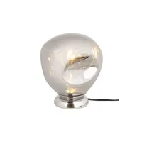 lampe à poser present time - lampe de table blown glass l - gris -