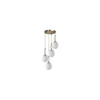 suspension vente-unique.com suspension en métal 4 globes - d. 30 x h. 70 cm - blanc et cuivre - asroun