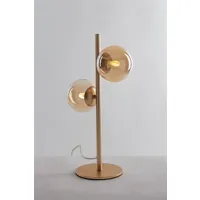 lampe à poser fan europe luce_ambiente_design - lampe de table, laiton satiné avec diffuseurs de champagne, g9