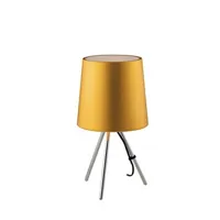 lampe à poser fan europe marley lampe de table avec abat-jour conique rond doré, abat-jour en aluminium 25x43.5cm