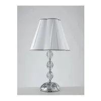 lampe à poser fan europe riflesso lampe de table avec abat-jour conique rond chrome, cristal 40x65cm