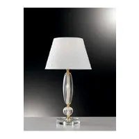 lampe à poser fan europe epoque lampe de table avec abat-jour conique rond or, cristal 30x56cm