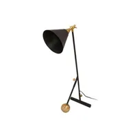 lampe à poser generique lampe à poser industriel celeste 76cm noir & or