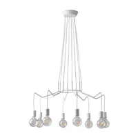 suspension fan europe habitat - suspension en fil de fer à 8 ampoules, blanc, e27