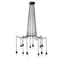 suspension fan europe spider - suspension en fil de fer à 12 ampoules, anthracite, g9