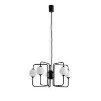 suspension fan europe neutron - suspension de plafond à 8 ampoules, opale noire, g9
