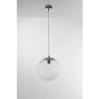 suspension fan europe luce_ambiente_design - suspension de plafond en verre globe, transparent, e27