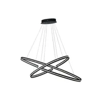 suspension fan europe clarke plafonnier led 2 anneaux noir 4500lm 3000k 80x40+60x30cm