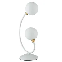 lampe à poser fan europe aida - lampe de table twin globe, blanc, or, g9