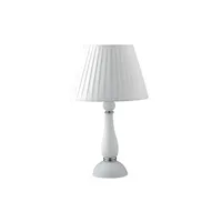 lampe à poser fan europe alfiere lampe de table avec abat-jour conique rond blanc 32x54cm