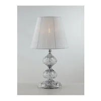 lampe à poser fan europe incanto lampe de table avec abat-jour conique rond chrome, cristal 25x46cm