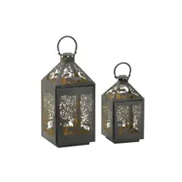 lanterne aubry gaspard - lanternes en métal noir ajouré cerf