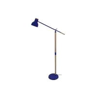 lampadaire tosel 95194 lampadaire liseuse articulé bois naturel et bleu l 80 p 80 h 170 cm ampoule e27