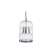 suspension tosel 16856 suspension lanterne métal aluminium l 25 p 25 h 70 cm ampoule e27