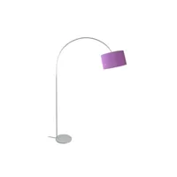 lampadaire tosel 50430 lampadaire arqué métal aluminium et violet l 30 p 100 h 190 cm ampoule e27