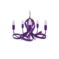lustre tosel 20876 lustre multi bras métal violet l 52 p 52 h 70 cm ampoules e14