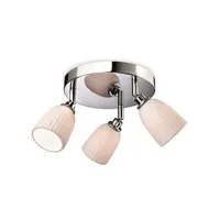 plafonnier firstlight products firstlight metro - salle de bain à 3 lumières, chrome, abat-jour en porcelaine ip44, g9