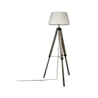 lampadaire pegane lampadaire trepied en bois coloris beige - dim : hauteur 145 cm --