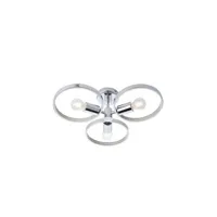 plafonnier endon merola plafonnier semi-encastré à 3 anneaux en cristal de designer contemporain chrome, blanc chaud, ip44