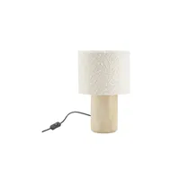 lampe à poser aubry gaspard - lampe en métal et coton bouclette naturel