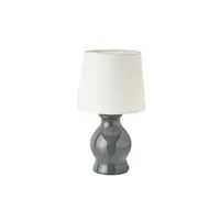 lampe à poser unimasa lampe en céramique grise - hauteur 26 cm - diamètre 15 cm