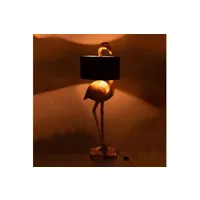 lampadaire maison et styles lampadaire pied flamand rose 55x41x139 cm en polyrésine noir et doré