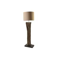 lampadaire meubletmoi lampadaire en branches de bois et abat-jour beige h133 cm - lampa