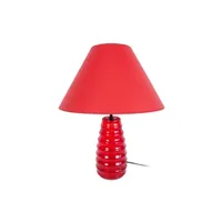 lampe de chevet tosel 61944 lampe de chevet conique verre rouge l 30 p 30 h 46 cm ampoule e27