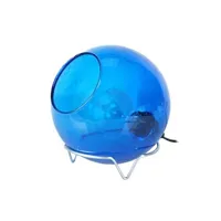 lampe de chevet tosel 63276 lampe de chevet globe verre bleu l 20 p 20 h 19 cm ampoule e27
