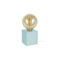 lampe de chevet tosel 66167 lampe de chevet carré bois bleu l 8 p 8 h 21 cm ampoule e27