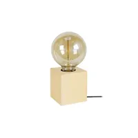 lampe de chevet tosel 66171 lampe de chevet carré bois jaune l 8 p 8 h 21 cm ampoule e27