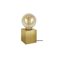 lampe de chevet tosel 66174 lampe de chevet carré bois doré l 8 p 8 h 21 cm ampoule e27