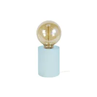 lampe de chevet tosel 66181 lampe de chevet cylindrique bois bleu l 8 p 8 h 21 cm ampoule e27
