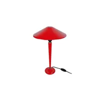 lampe de chevet tosel 66395 lampe de chevet conique métal rouge l 35 p 35 h 47 cm ampoule e27