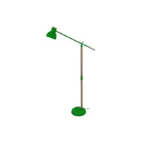lampadaire tosel 95195 lampadaire liseuse articulé bois naturel et vert l 80 p 80 h 170 cm ampoule e27