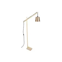 lampadaire tosel 95251 lampadaire liseuse articulé bois naturel et cuivre l 80 p 80 h 180 cm ampoule e27