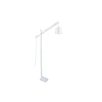 lampadaire tosel 95252 lampadaire liseuse articulé bois blanc l 80 p 80 h 180 cm ampoule e27
