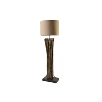 lampadaire meubletmoi lampadaire en branches de bois et abat-jour beige h133 cm - lampa