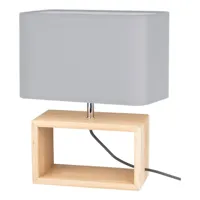 lampe à poser rectangulaire 1xe27 max.25w chêne huilé cadre gris
