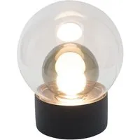 pulpo lampe de table pulpo boule small - transparent/ gris fumé/ noir - noir