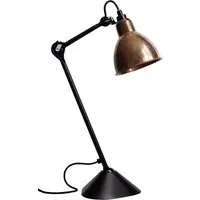 dcwéditions lampe de table lampe gras n°205 - noir - cuivre non poli/ blanc - rond