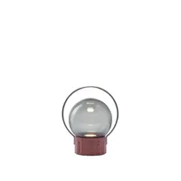 brokis lampe sur batterie sfera portable small - gris fumé - terracotta - acier inoxydable brossé