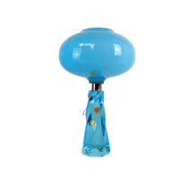 lampe vintage champignon de murano ovale bleu opalescent laurel étiqueté années 60