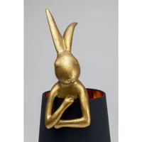 lampe animal lapin dorée et noire 68cm kare design