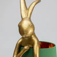 lampe animal lapin dorée et verte 68cm kare design