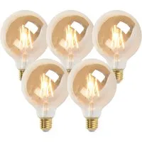 lot de 5 lampes led dimmables e27 g95 or 5w 380 lm 2200k