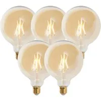 lot de 5 lampes led dimmables e27 g125 or 5w 450 lm 2200k