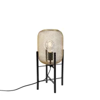 lampe de table moderne noire et dorée - bliss mesh