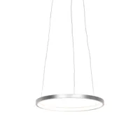 lampe à suspension anneau moderne argent 40 cm avec led - anella